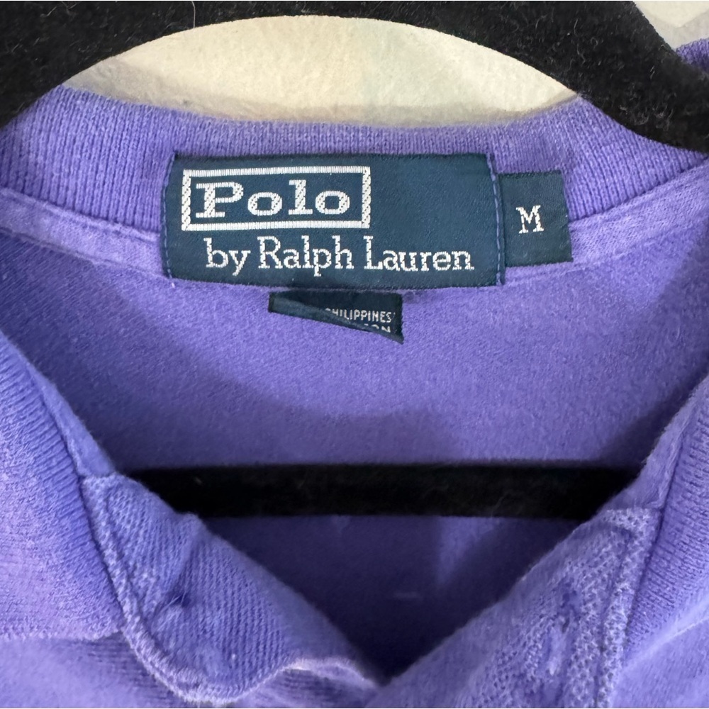 Ralph Lauren Purple Short Sleeve Polo Shirt Green Pony Sz M - Picture 4 of 8